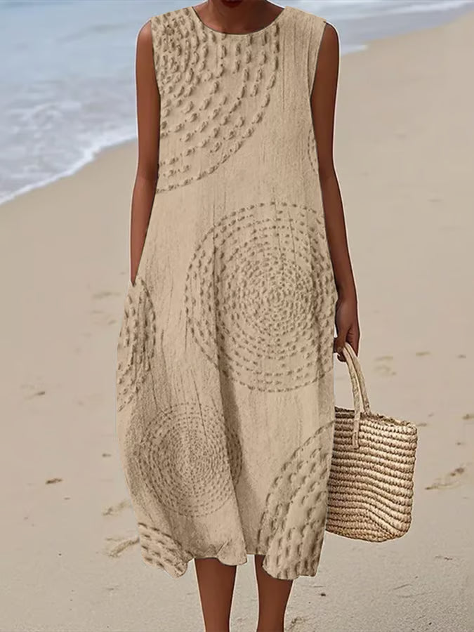 Ashleigh™ | Sleeveless Maxi Dress with Textured Design
