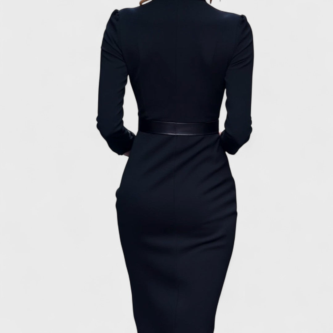 Mandarin – Elegant Dress with Belt and Collar