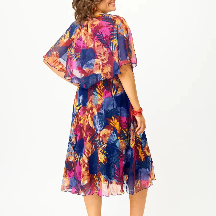 Savannah | Women's Chiffon Tummy Control Flowy Draped Dress