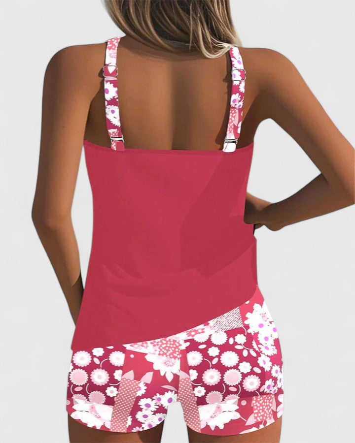 Ladies High-Waisted Tankini – Suitable for Summer, with Adjustable Straps and Support