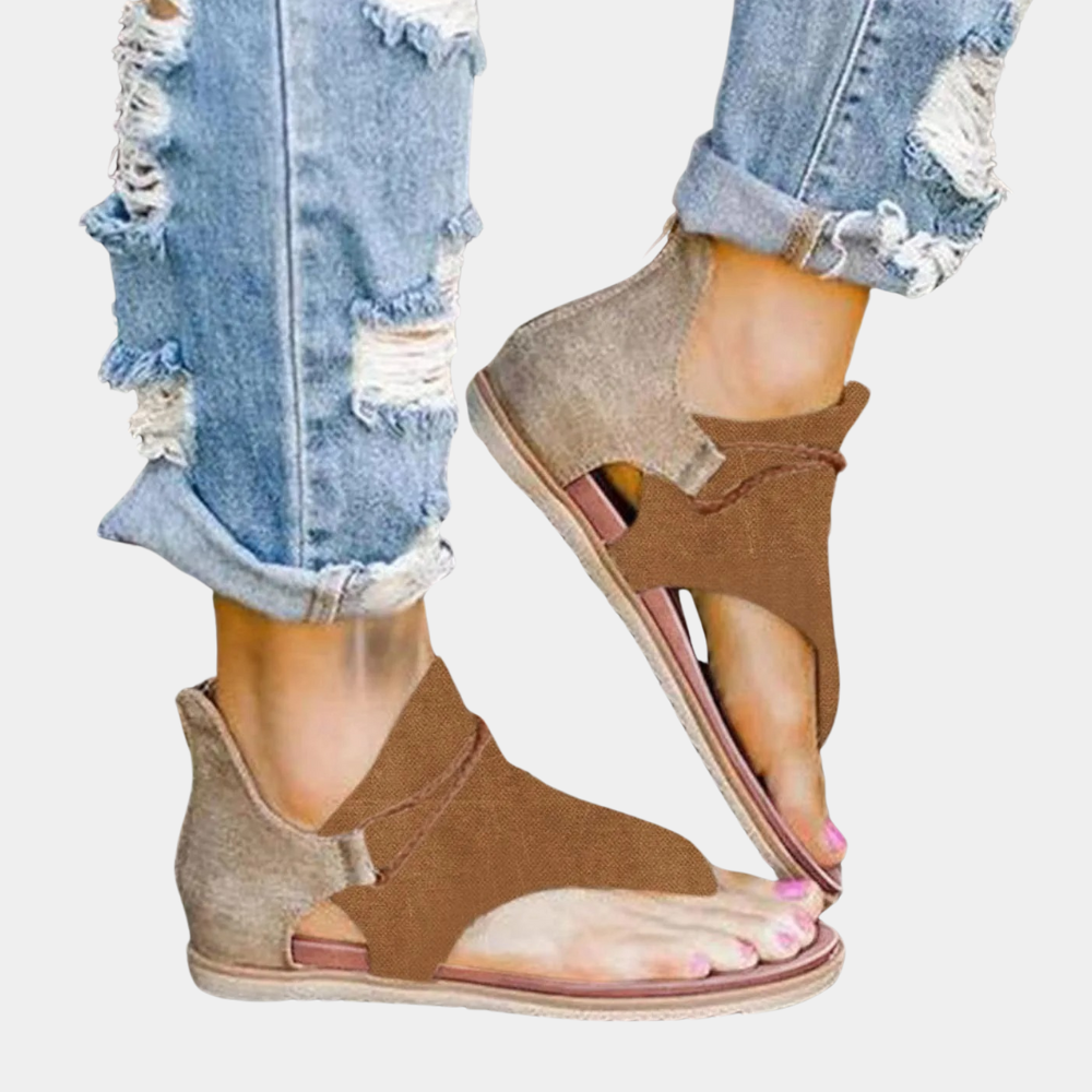 Women's leather sandals for summer, comfortable, casual, lightweight, trendy summer footwear