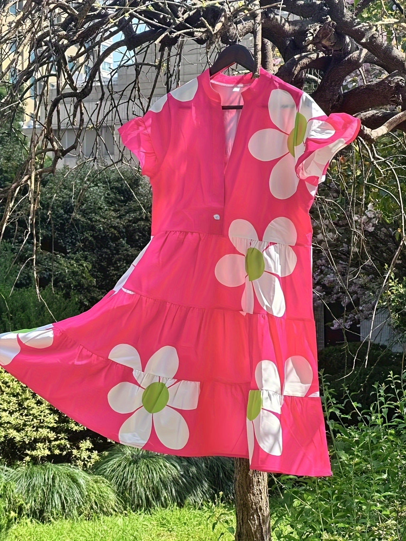 Autumn | Women's Floral Tummy Control Elegant Dress