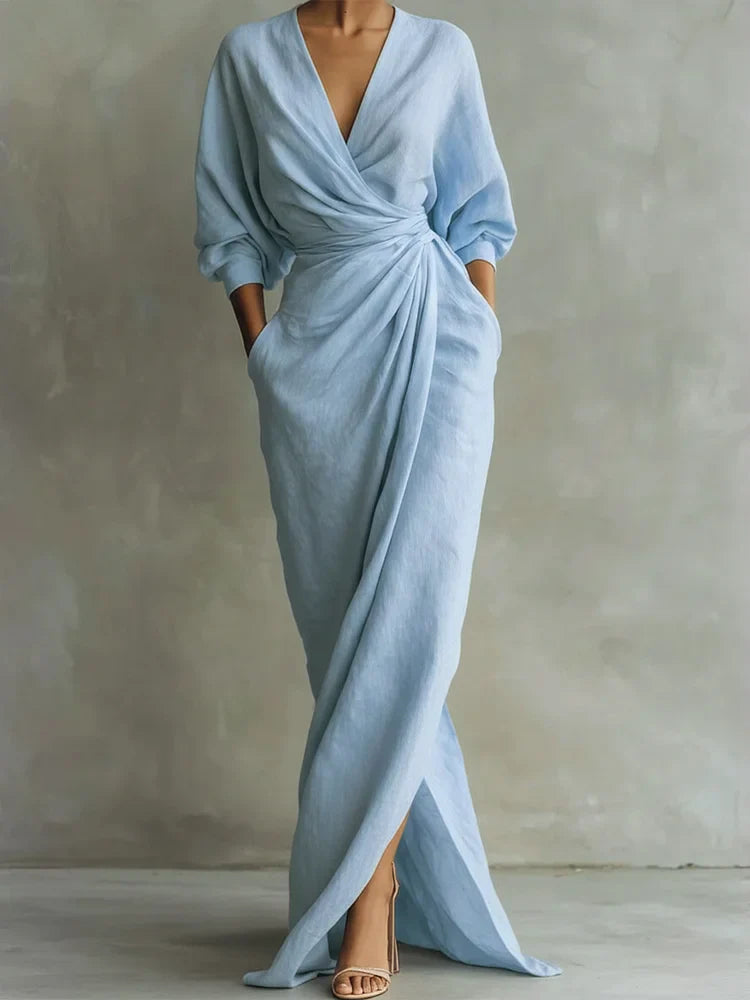 Extra-long Linen and Cotton Dress for Women