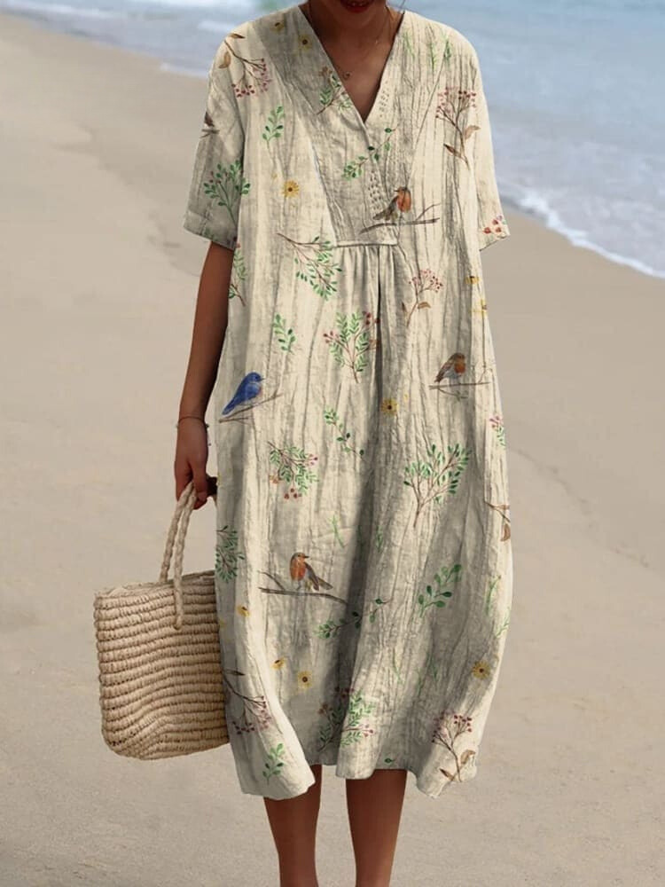 Ellen | Women's V-Neck Midi Dress