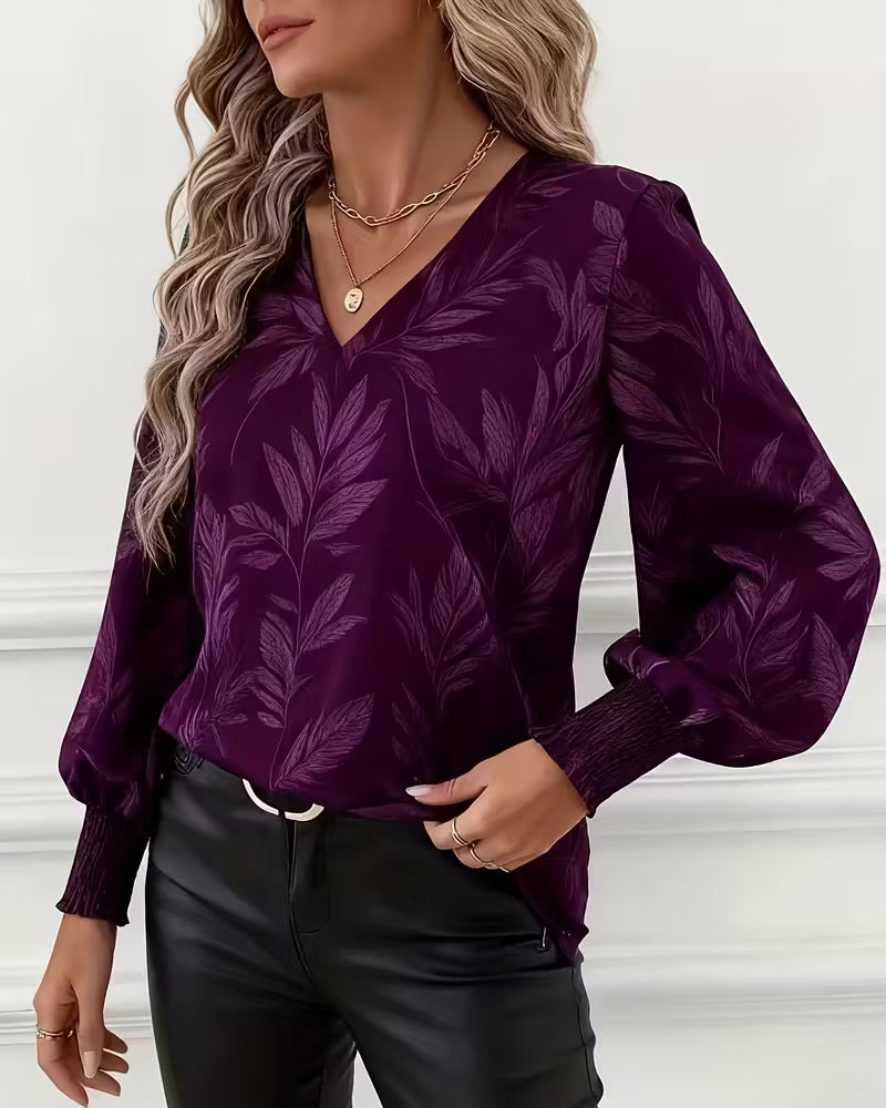 Lauren | Women's V-Neck Long Sleeve Blouse