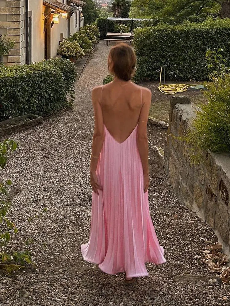 Tiffany | Women's Sleeveless Pleated Maxi Dress
