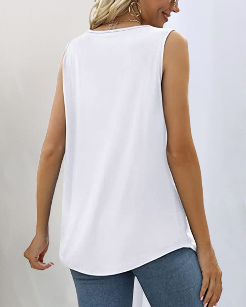 Tank top with square neckline