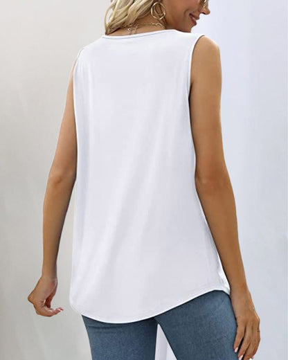 Tank top with square neckline