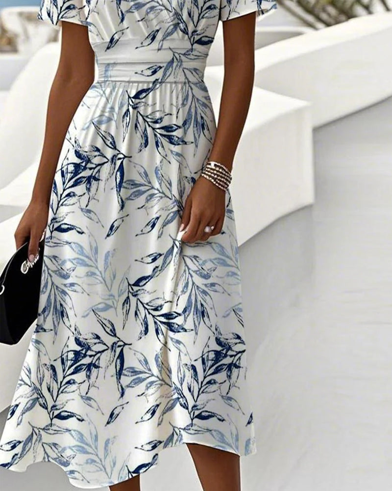 Elegant Dress with Botanical Print