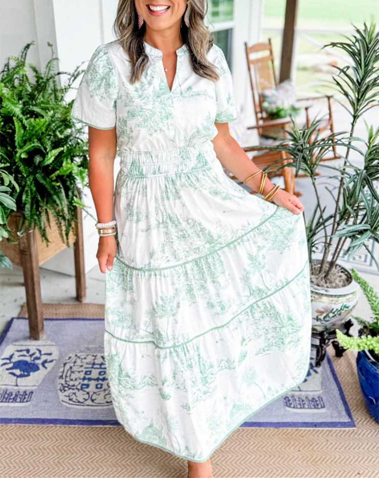 Ladies A-Line Maxi Dress – Suitable for Spring and Summer, With Zipper and No Closure