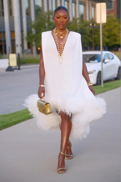 Women’s Dress | Feather Design Midi
