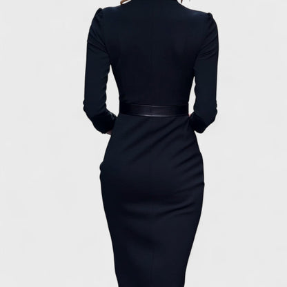 Mandarin – Elegant Dress with Belt and Collar