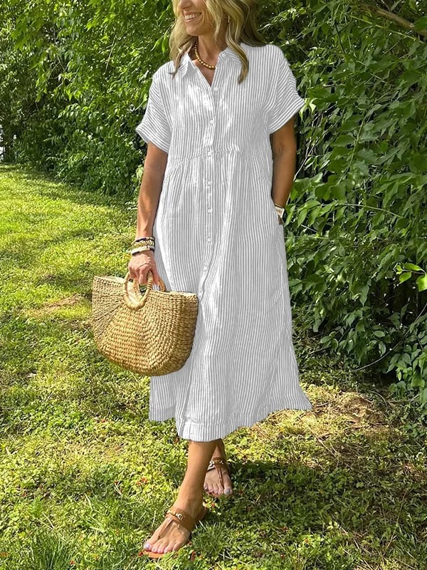 Corinne™ | Striped Button-Up Shirt