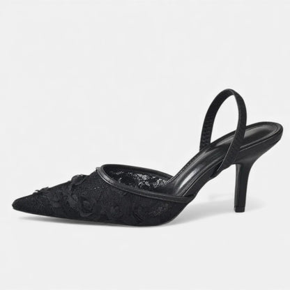 Women’s Embroidered Mesh Heels