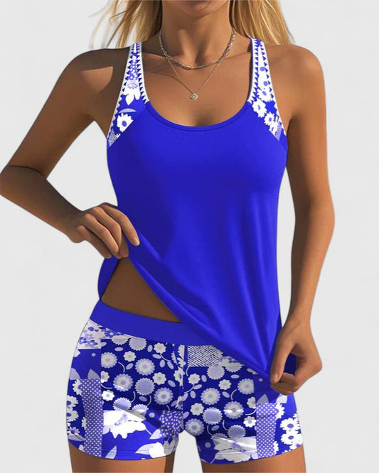 Ladies High-Waisted Tankini – Suitable for Summer, with Adjustable Straps and Support