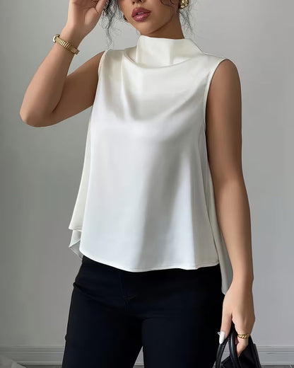 Women's Fitted Tank Top – Asymmetrical V-Back Design for Casual Wear