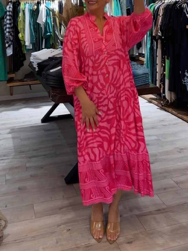 Marigold | Women's V Neck Tummy Control Flowy Loose Fit Dress