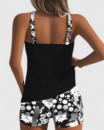 Ladies High-Waisted Tankini – Suitable for Summer, with Adjustable Straps and Support
