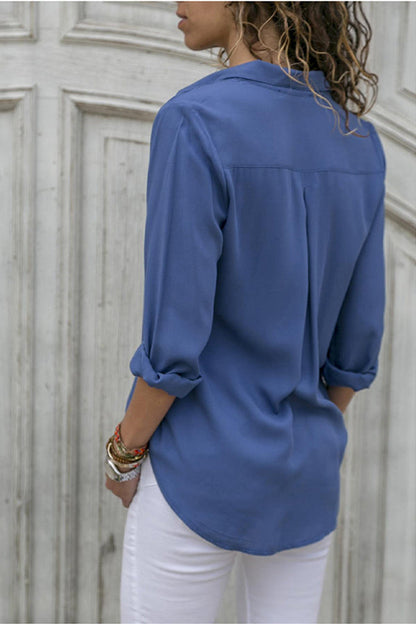Breezy | Women's Button-Down Collared Long Sleeve Blouse