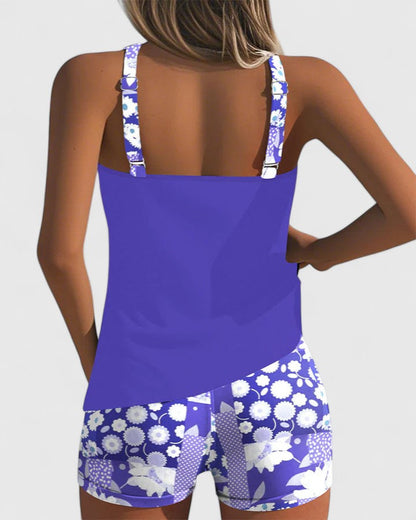 Ladies High-Waisted Tankini – Suitable for Summer, with Adjustable Straps and Support