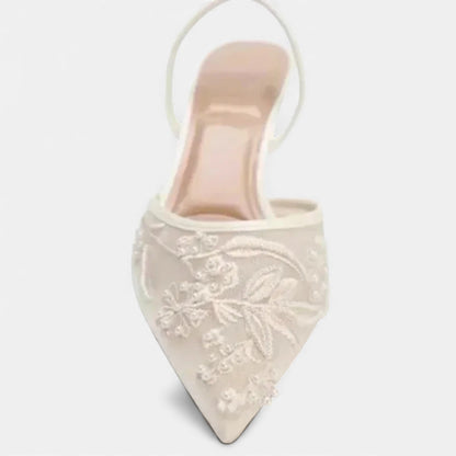 Women’s Embroidered Mesh Heels