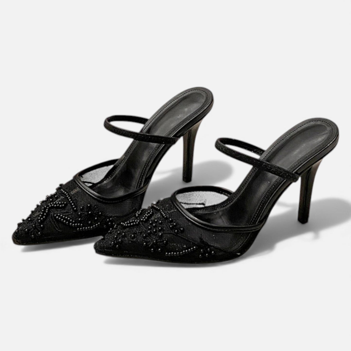 Women’s Embroidered Mesh Heels