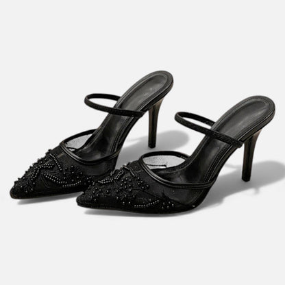 Women’s Embroidered Mesh Heels