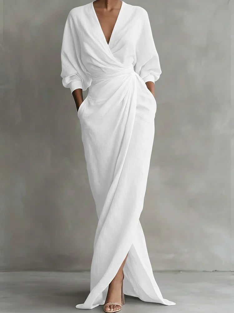 Extra-long Linen and Cotton Dress for Women