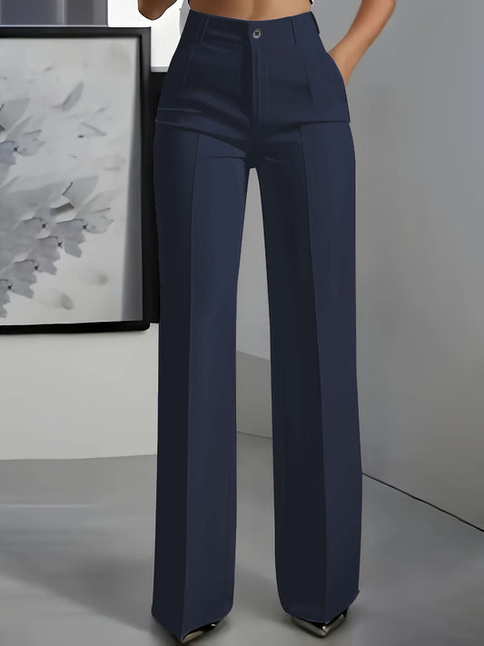 High-Waisted Women's Trousers with Elastic Waistband