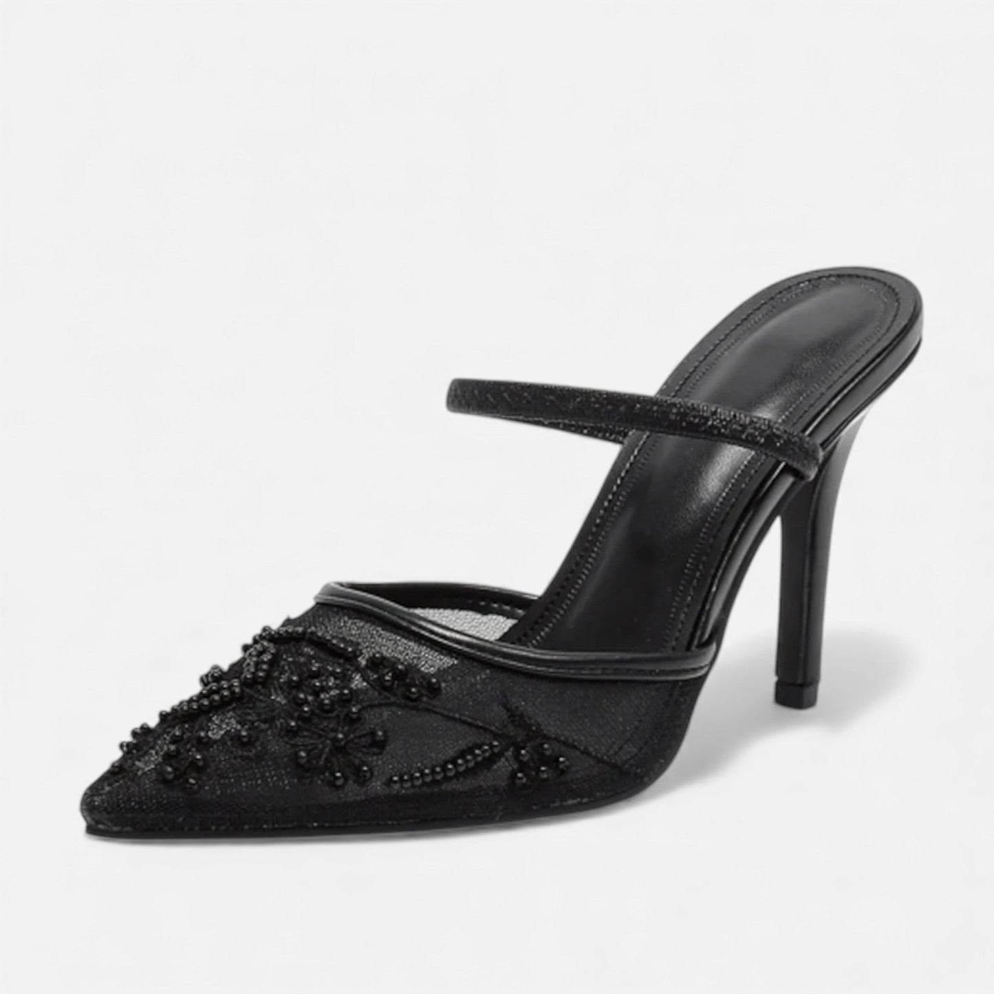Women’s Embroidered Mesh Heels