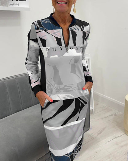 Women's Fitted Dress – With Zipper, Suitable for Spring and Summer
