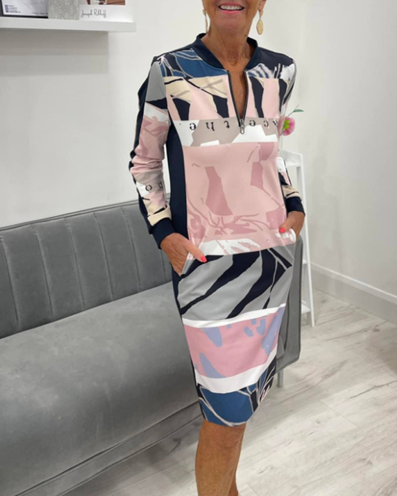 Women's Fitted Dress – With Zipper, Suitable for Spring and Summer