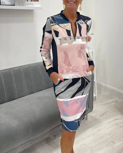 Women's Fitted Dress – With Zipper, Suitable for Spring and Summer