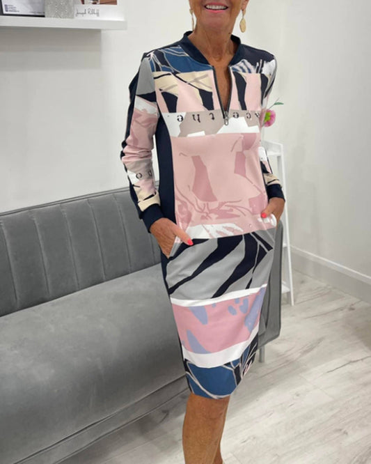 Women's Fitted Dress – With Zipper, Suitable for Spring and Summer