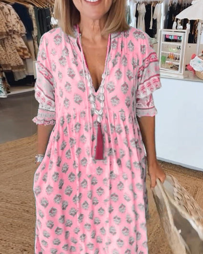 Cordelia | Women's V Neck Floral Lace Flowy Dress