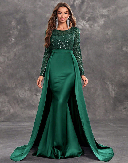 Celina | Draped Sequin Evening Dress for Women