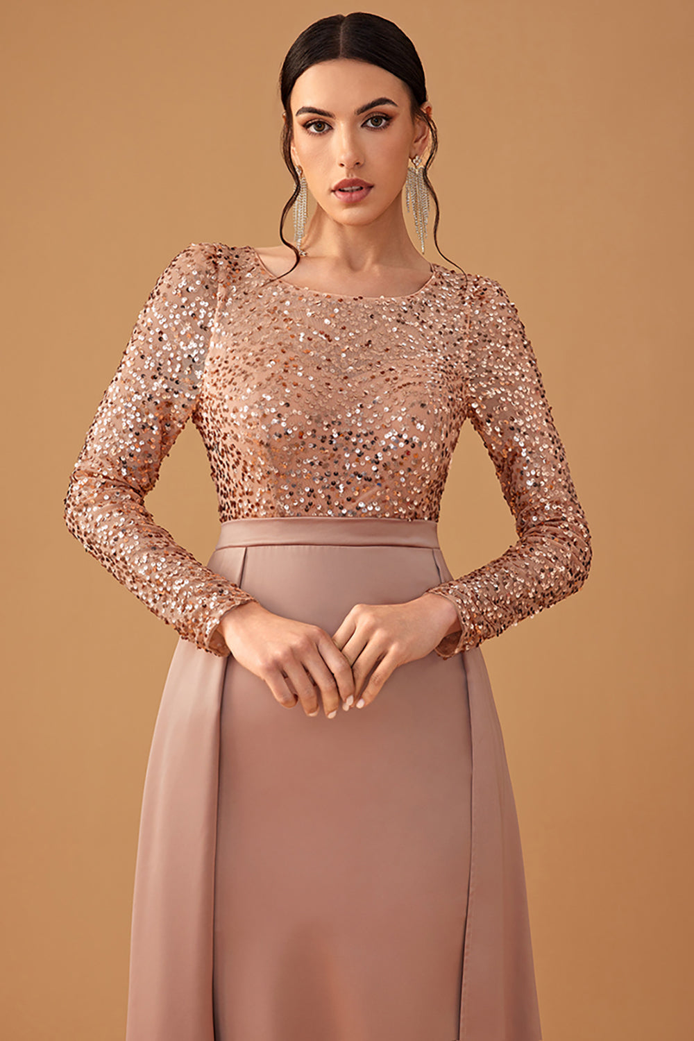Celina | Draped Sequin Evening Dress for Women
