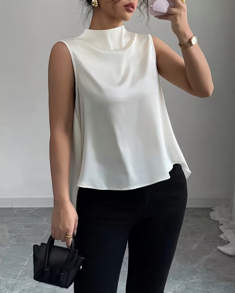 Women's Fitted Tank Top – Asymmetrical V-Back Design for Casual Wear
