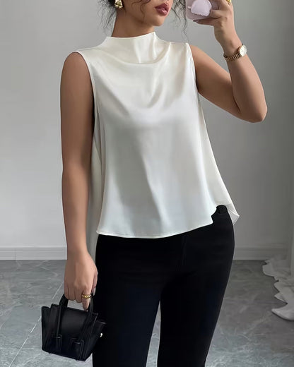 Women's Fitted Tank Top – Asymmetrical V-Back Design for Casual Wear