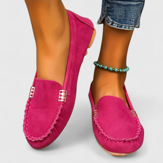 Ruby | Women's Suede Slip-On Loafers Flat Moccasin Shoes