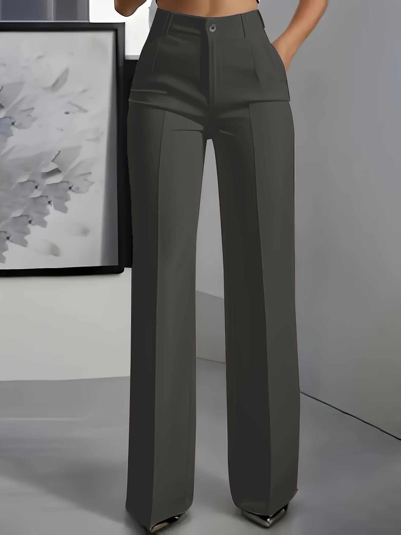 High-Waisted Women's Trousers with Elastic Waistband