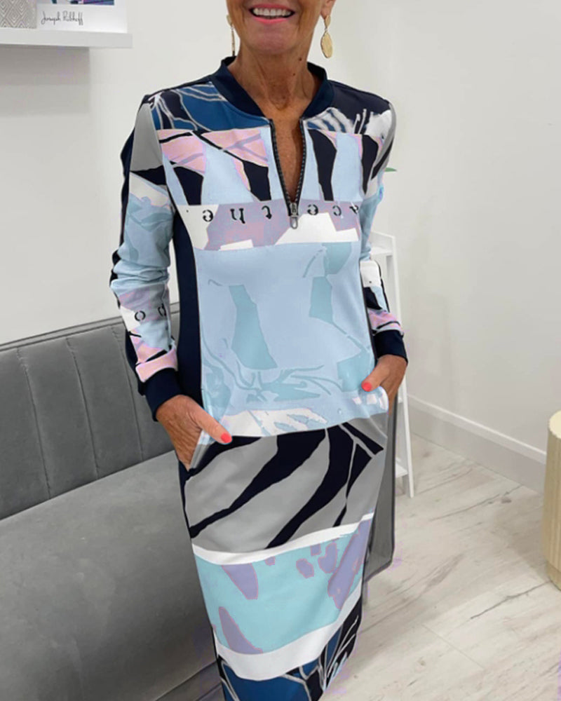 Women's Fitted Dress – With Zipper, Suitable for Spring and Summer
