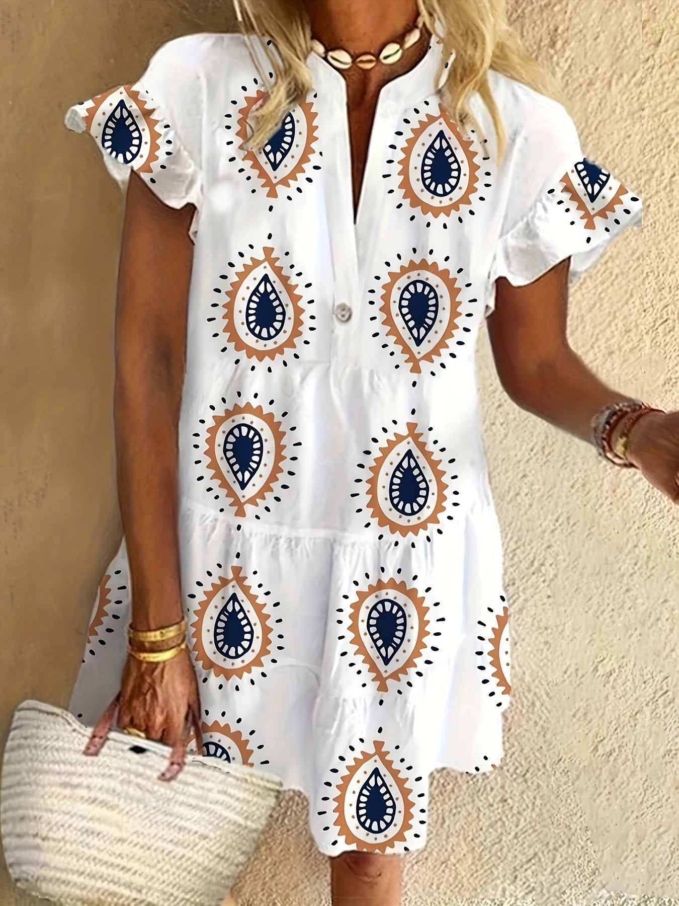 Presley | Women's Boho Flowy Draped Midi Dress Cocktail