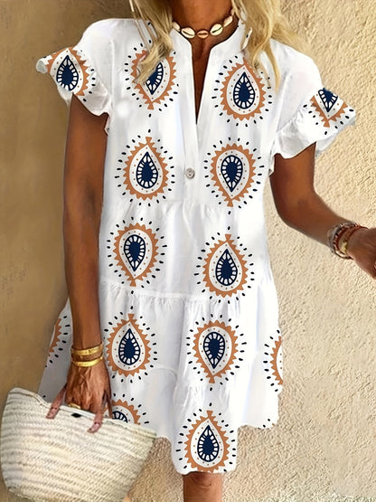 Presley | Women's Boho Flowy Draped Midi Dress Cocktail