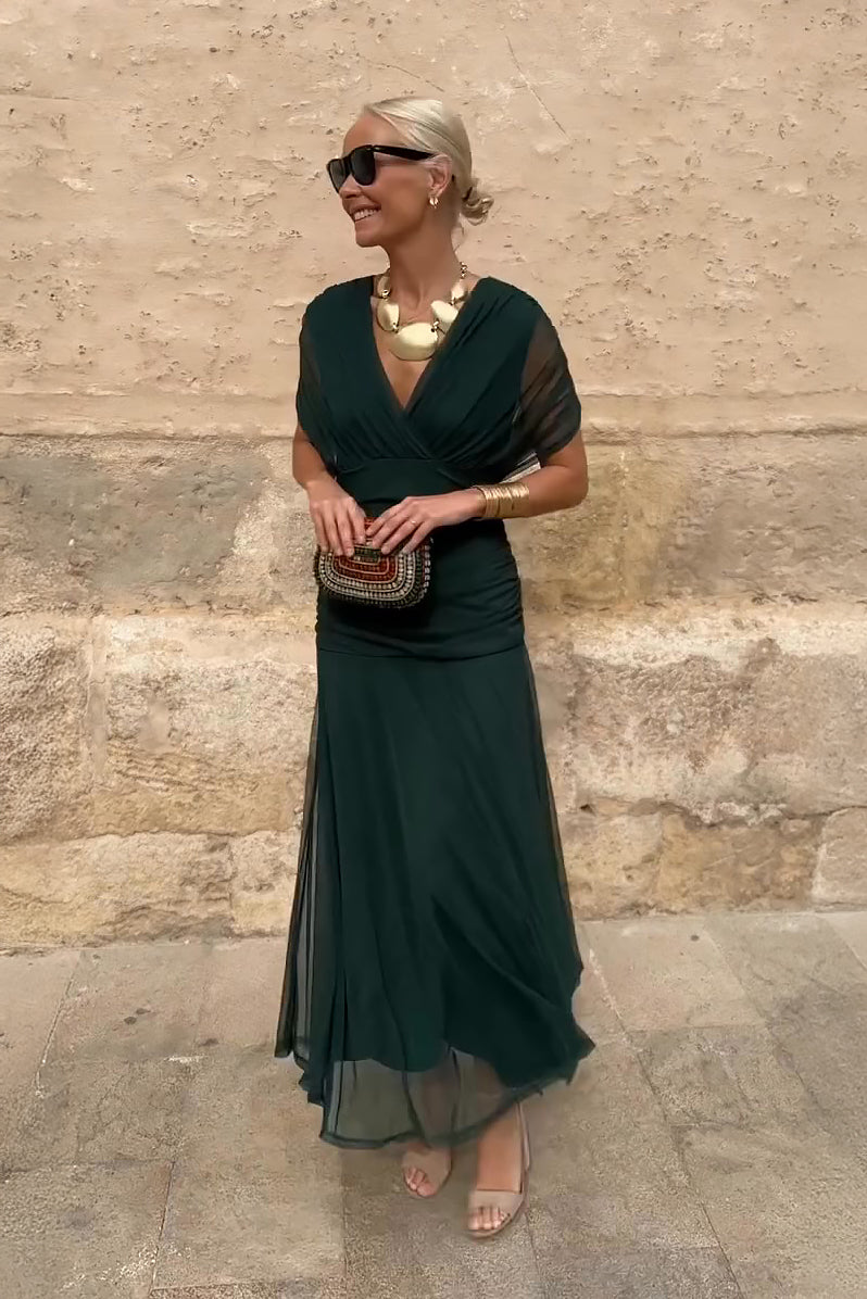 Bella™ | Elegant V-neck Fantasy Party Maxi Dress