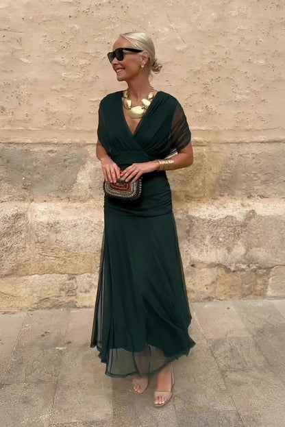 Bella™ | Elegant V-neck Fantasy Party Maxi Dress