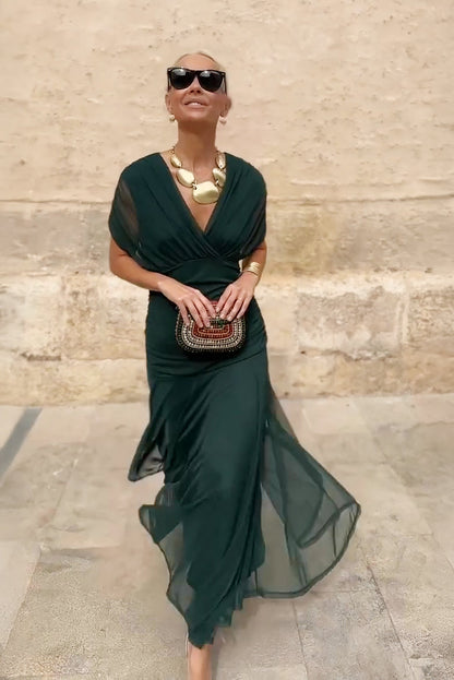 Bella™ | Elegant V-neck Fantasy Party Maxi Dress