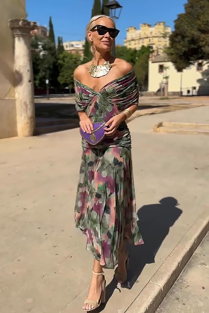 Bella™ | Elegant V-neck Fantasy Party Maxi Dress