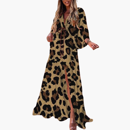 Colorful Summer Dress - Women's Maxi Dress with Floral Print