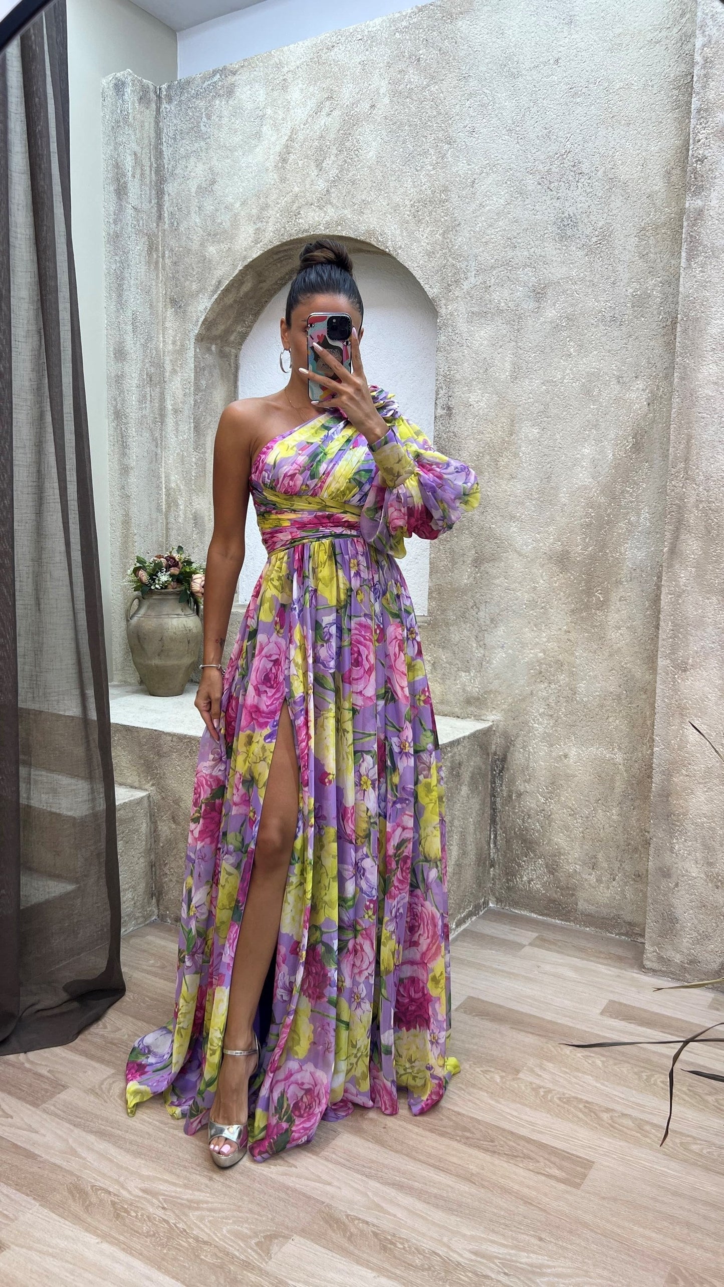 Whitney | Elegant Flowy Shoulder Dress for Summer Events